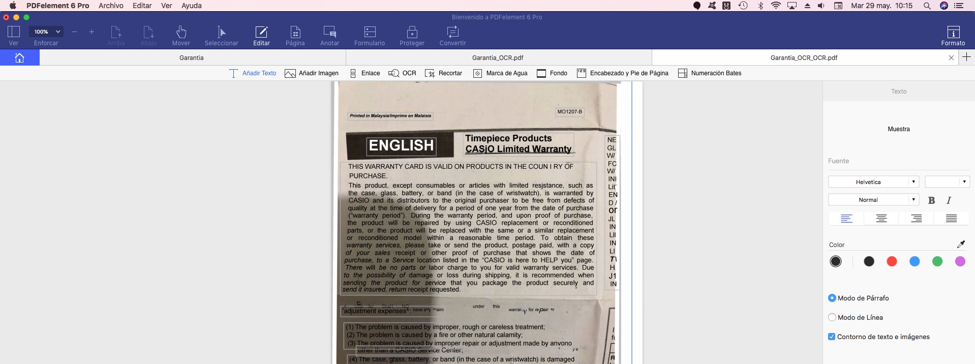 Cómo convertir archivos PDF escaneados a texto con PDFelement para Mac