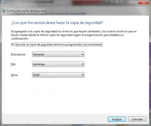 Copia de seguridad Windows 7