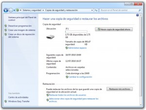 copia de seguridad windows 7