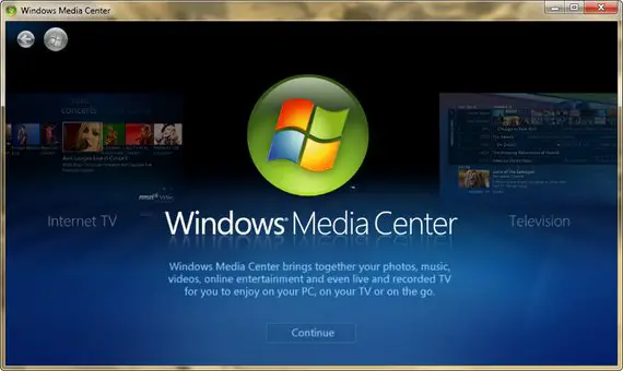 Windows Media Center previo pago en Windows 8
