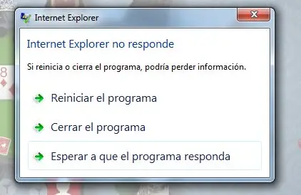 Internet Explorer no responde