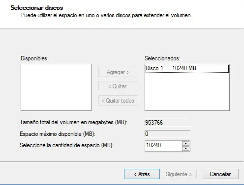 Fusionar espacio libre de disco en Windows 8