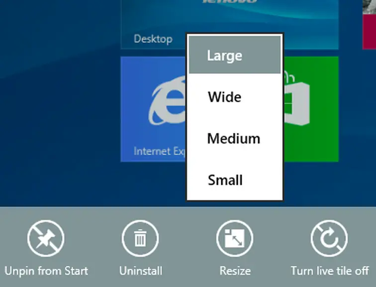 Redimensionando iconos en Windows 8.1
