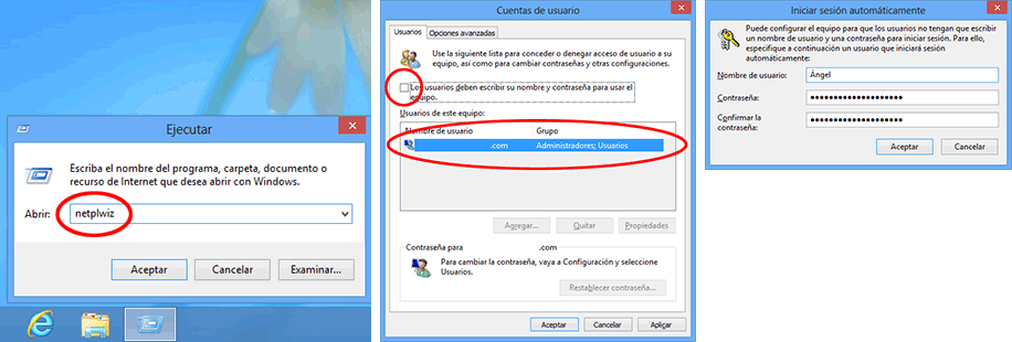 Pasos para ingresar sin contraseña a Windows 8 y 8.1