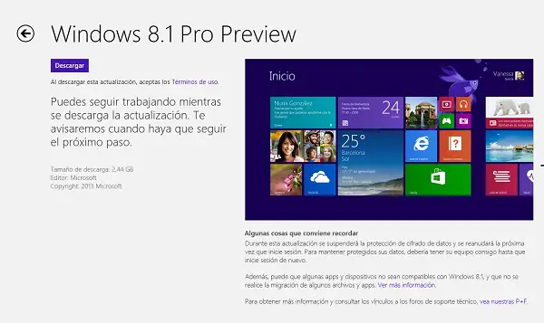 Windows 8.1 a partir de Windows 8
