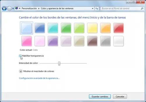 Descativar Aero en Windows 7