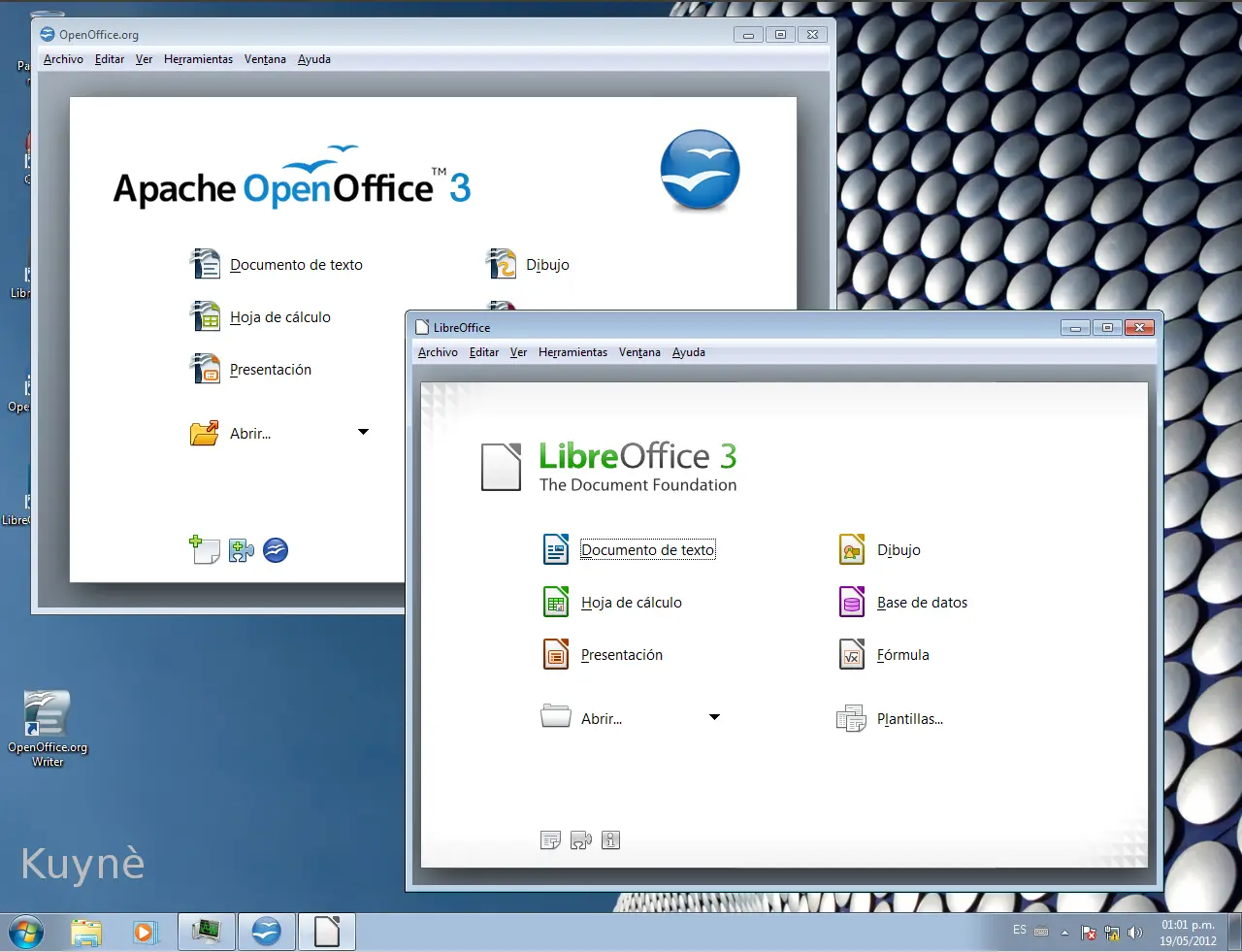 Ventana de OpenOffice y LibreOffice