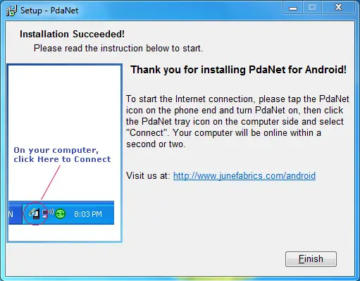 Instalando PdaNet en el PC