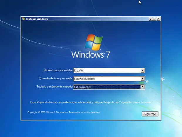Instalación limpia de Windows 7