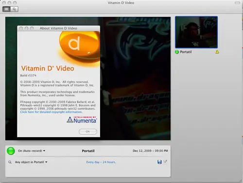 VitaminD software para utilizar la webcam como camara de seguridad.