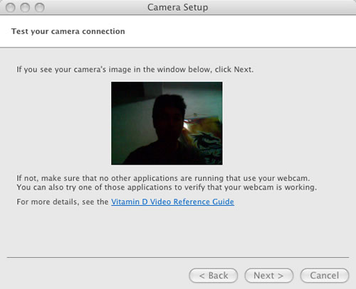 Prueba de funcionamiento de la webcam en VitaminD.