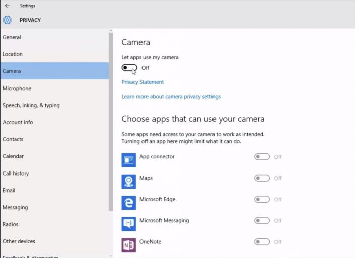 webcam no funciona en Windows 10